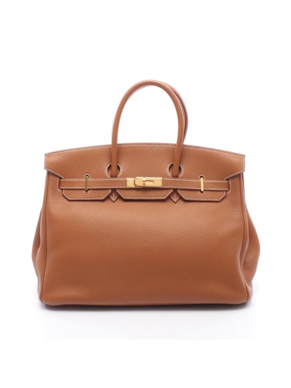 Hermes Handbag Birkin 35 Gold Leather